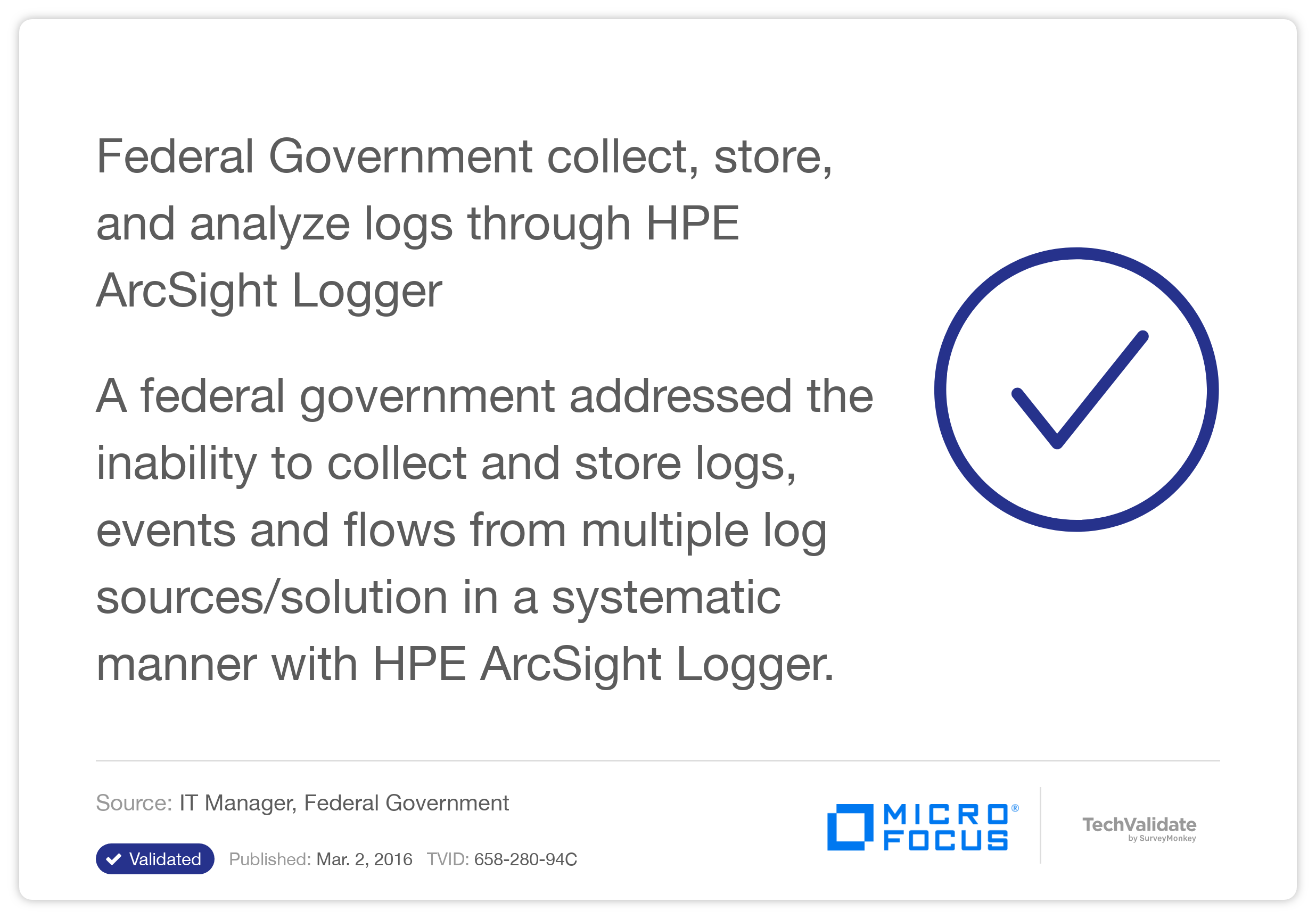 MicroFocus ArcSight Logger - Customer Experiences | Micro Focus